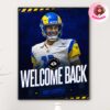 Tutu Atwell Re-signs With Los Angeles Rams NFL Home Decor Poster Canvas