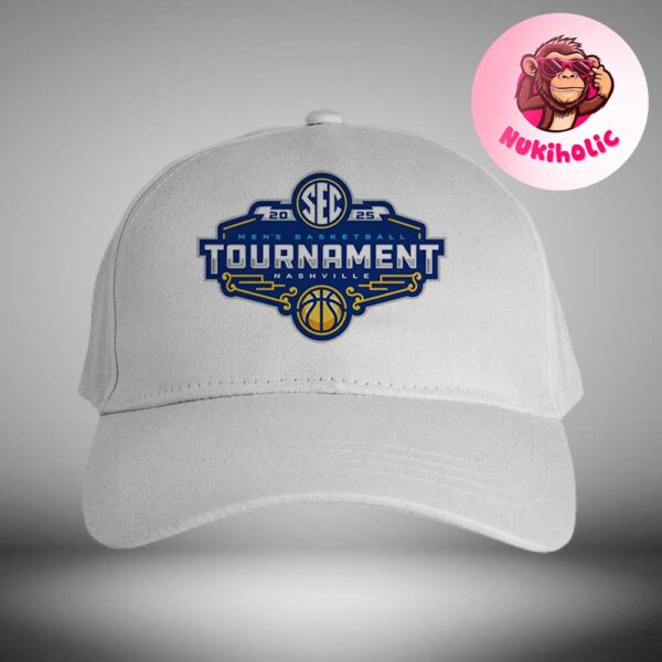 SEC Men Basketball Tournament 2025 White Cap Hat Snapback