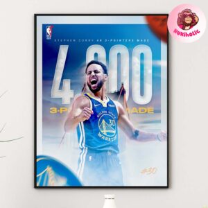 Stephen Curry From Golden State Warriors Makes History 4000 Three Pointers And Counting Home Decor Poster Canvas