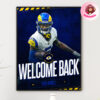 Jimmy Garoppolo Welcome Back To Los Angeles Rams NFL Home Decor Poster Canvas