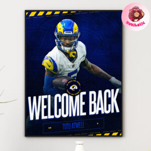 Tutu Atwell Re-signs With Los Angeles Rams NFL Home Decor Poster Canvas