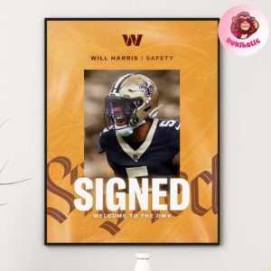 Will Harris Signed Welcome To Washington Commanders NFL Home Decor Poster Canvas